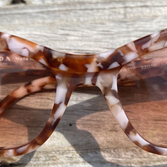 Prada Sunglasses Spotted Brown Pink Tortoise Shell Cat Eye VPR 17P Size 52-18 - Picture 10 of 14